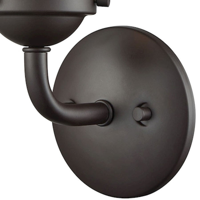 Atlas Lighting Beckett 12''H 1Lt Sconce, Oil Rubbed Bronze/Clear