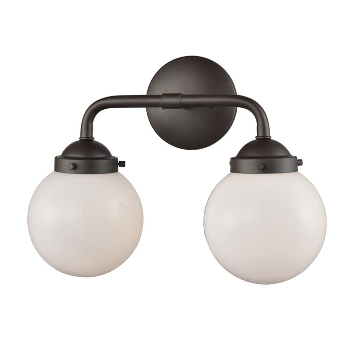Atlas Lighting Beckett 15'' Wide 2Lt Vanity Light, Bronze/White