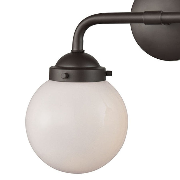 Atlas Lighting Beckett 15'' Wide 2Lt Vanity Light, Bronze/White