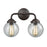 Atlas Lighting Beckett 15'' Wide 2Lt Vanity Light, Bronze/Clear