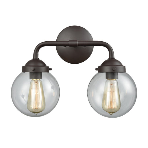 Atlas Lighting Beckett 15'' Wide 2Lt Vanity Light, Bronze/Clear