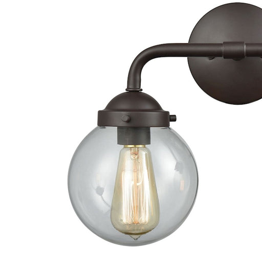Atlas Lighting Beckett 15'' Wide 2Lt Vanity Light, Bronze/Clear