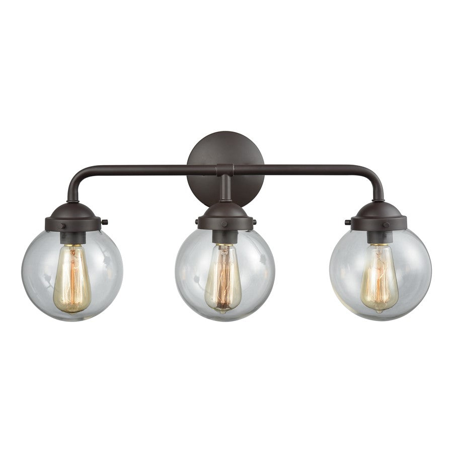Atlas Lighting Beckett 24'' Wide 3Lt Vanity Light, Bronze/Clear - WL11204-BZ