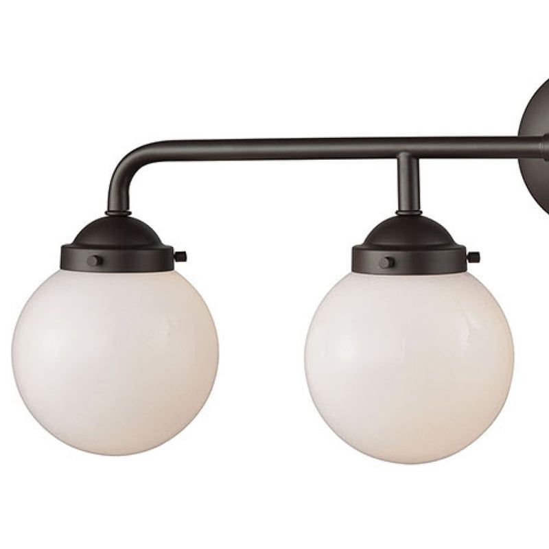 Atlas Lighting Beckett 33in 4-Light Vanity Light | Modern Oil Rubbed Bronze and White Frosted Glass | Bathroom Vanity | Model WL11205-BZ1