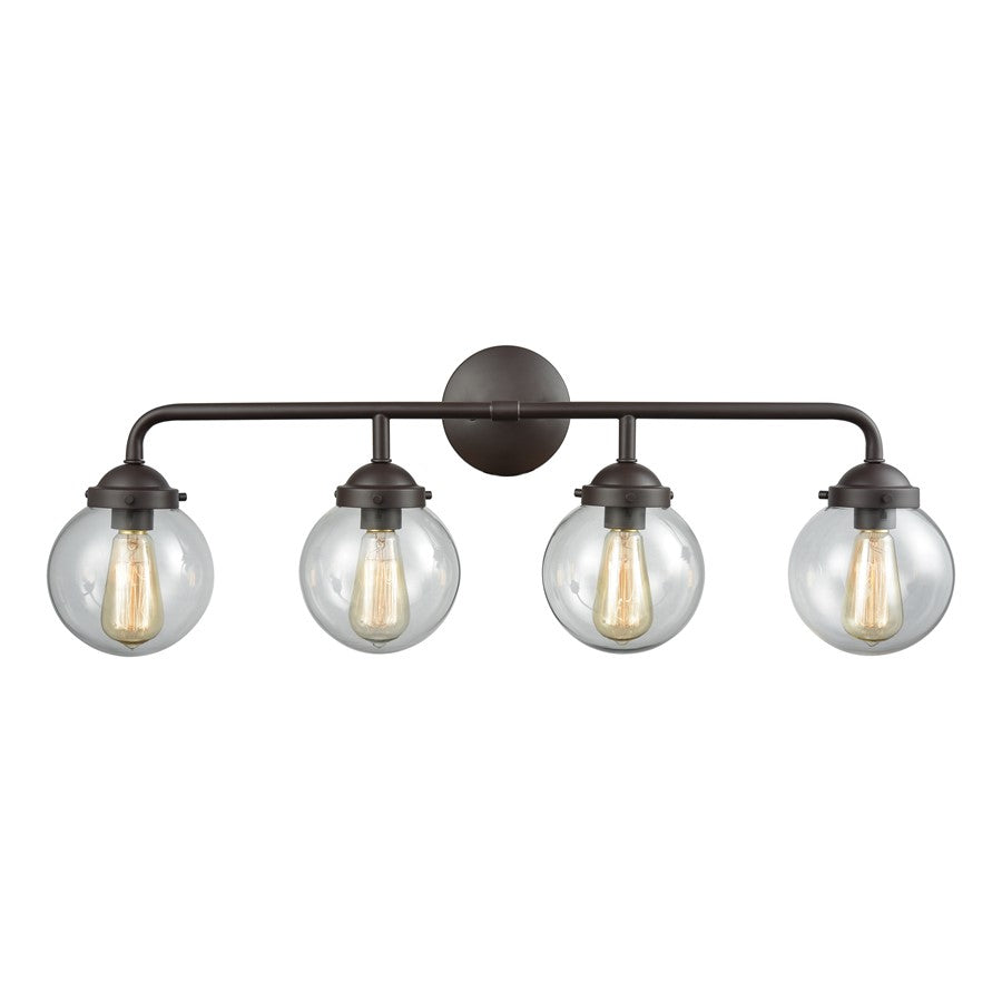 Atlas Lighting Beckett 33'' Wide 4Lt Vanity Light, Bronze/Clear