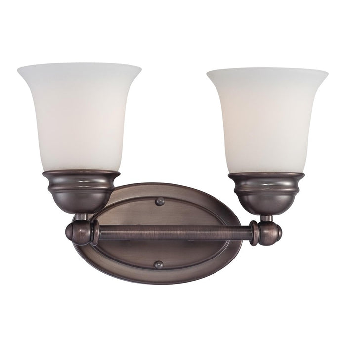 Atlas Lighting Bella 13'' Wide 2Lt Vanity Light, Oiled Bronze/White - WL11206-BZ