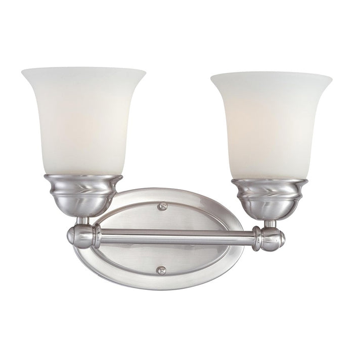 Atlas Lighting Bella 13''W 2Lt Vanity Light, Brushed Nickel/White - WL11206-NK