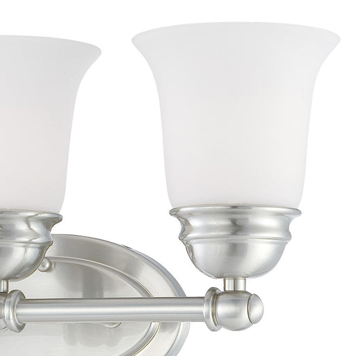 Atlas Lighting Bella 18''W 3Lt Vanity Light, Brushed Nickel/White