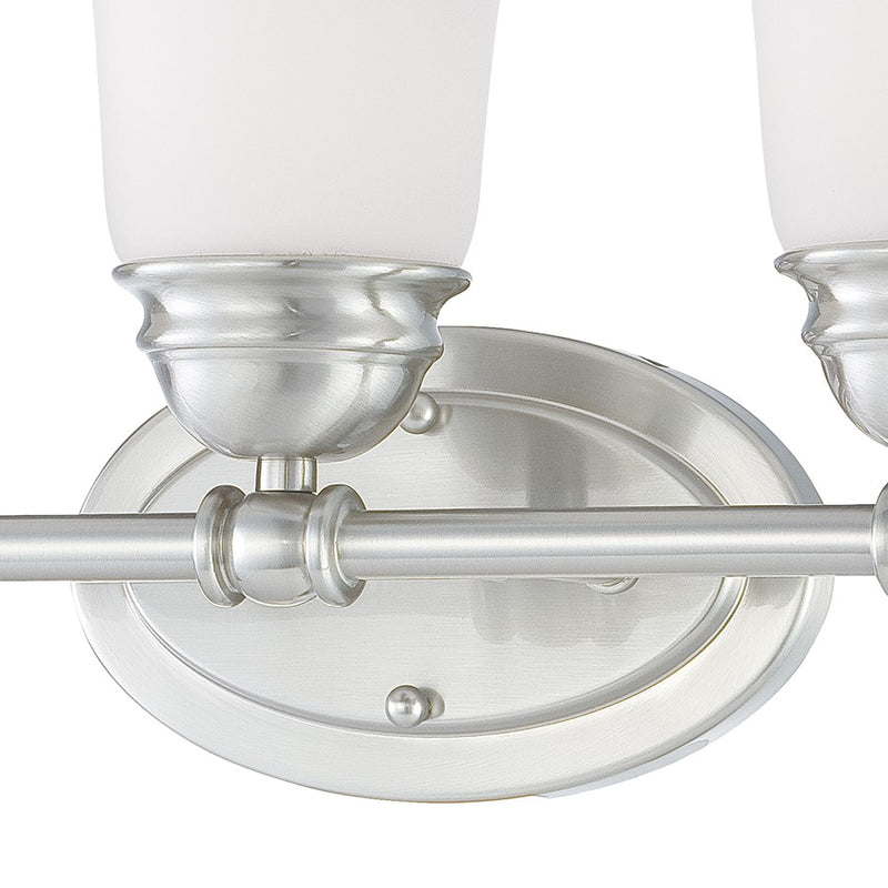 Atlas Lighting Bella 18in 3-Light Vanity Light | Traditional Brushed Nickel and White Frosted Glass | Bathroom Vanity | Model WL11207-NK
