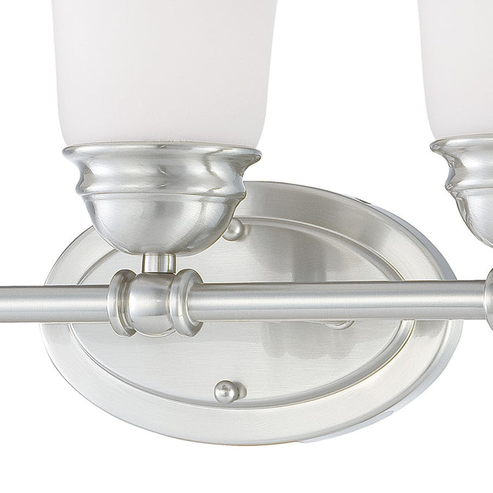 Atlas Lighting Bella 18''W 3Lt Vanity Light, Brushed Nickel/White