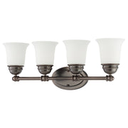 Atlas Lighting Bella 24.5''W 4Lt Vanity Light, Oiled Bronze/White - WL11208-BZ