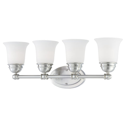 Atlas Lighting Bella 24.5'' Wide 4Lt Vanity Light, Nickel/White
