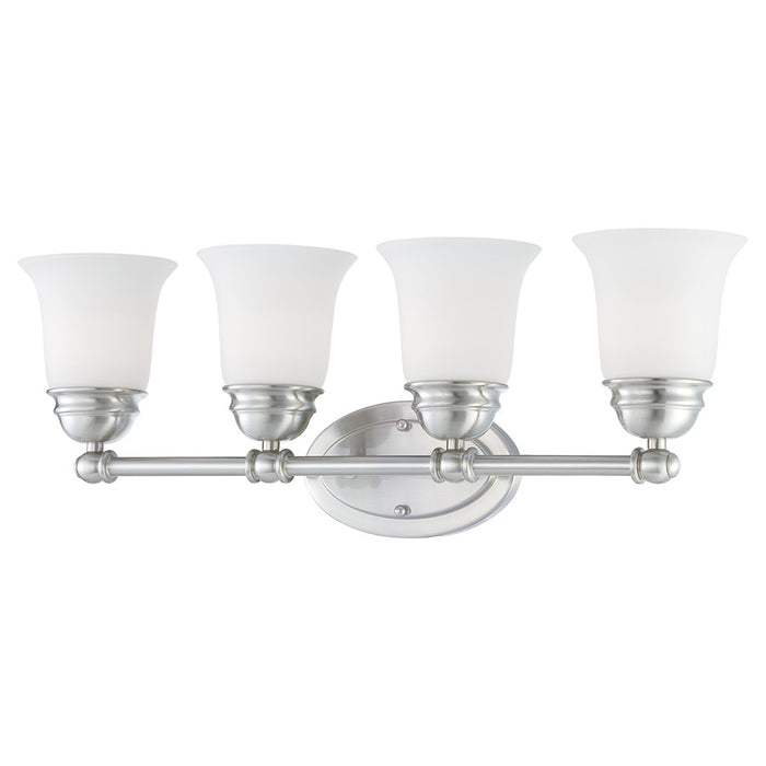 Atlas Lighting Bella 24.5'' Wide 4Lt Vanity Light, Nickel/White