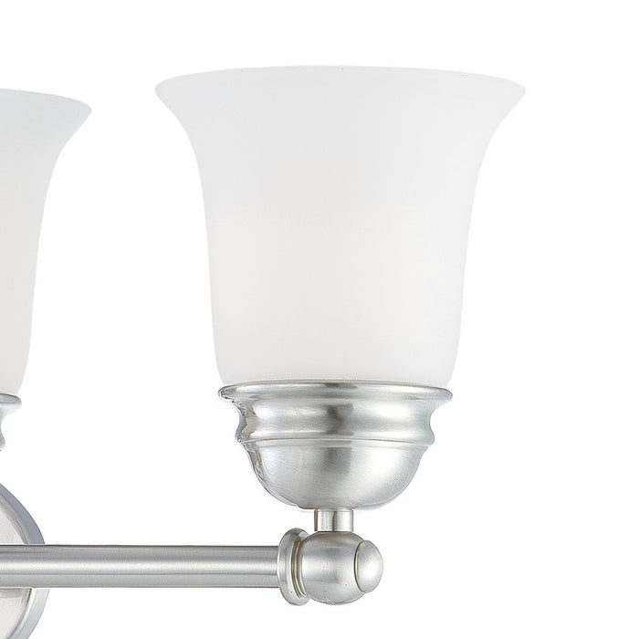 Atlas Lighting Bella 24.5'' Wide 4Lt Vanity Light, Nickel/White