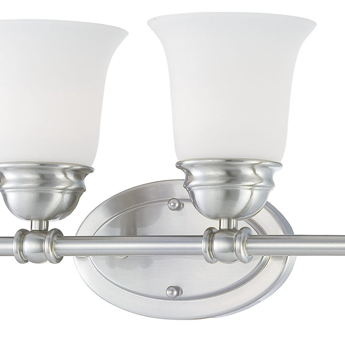 Atlas Lighting Bella 24.5'' Wide 4Lt Vanity Light, Nickel/White