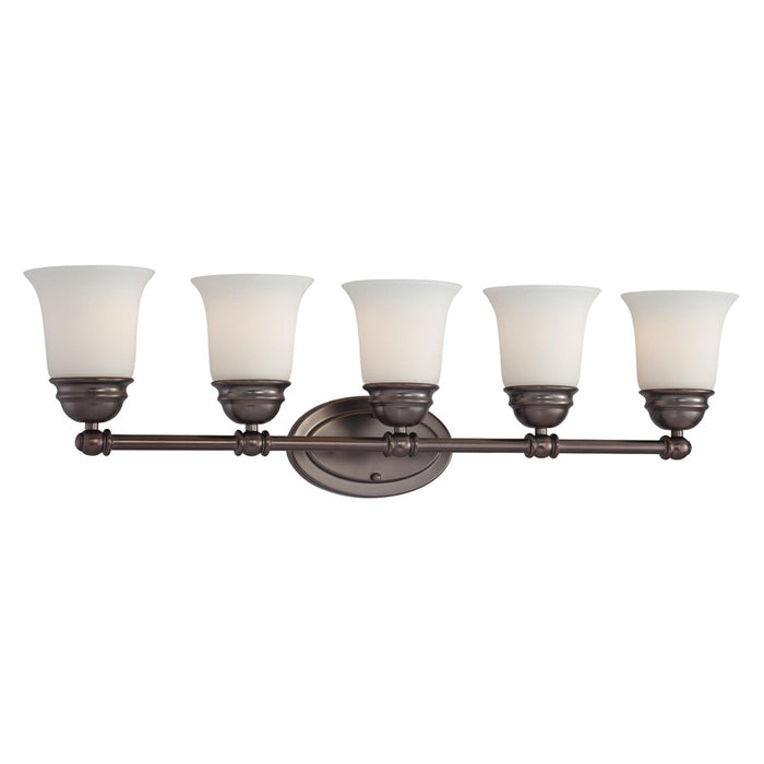 Atlas Lighting Bella 31'' Wide 5Lt Vanity Light, Oiled Bronze/White