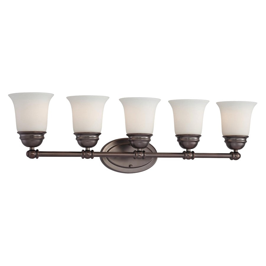 Atlas Lighting Bella 31'' Wide 5Lt Vanity Light, Oiled Bronze/White