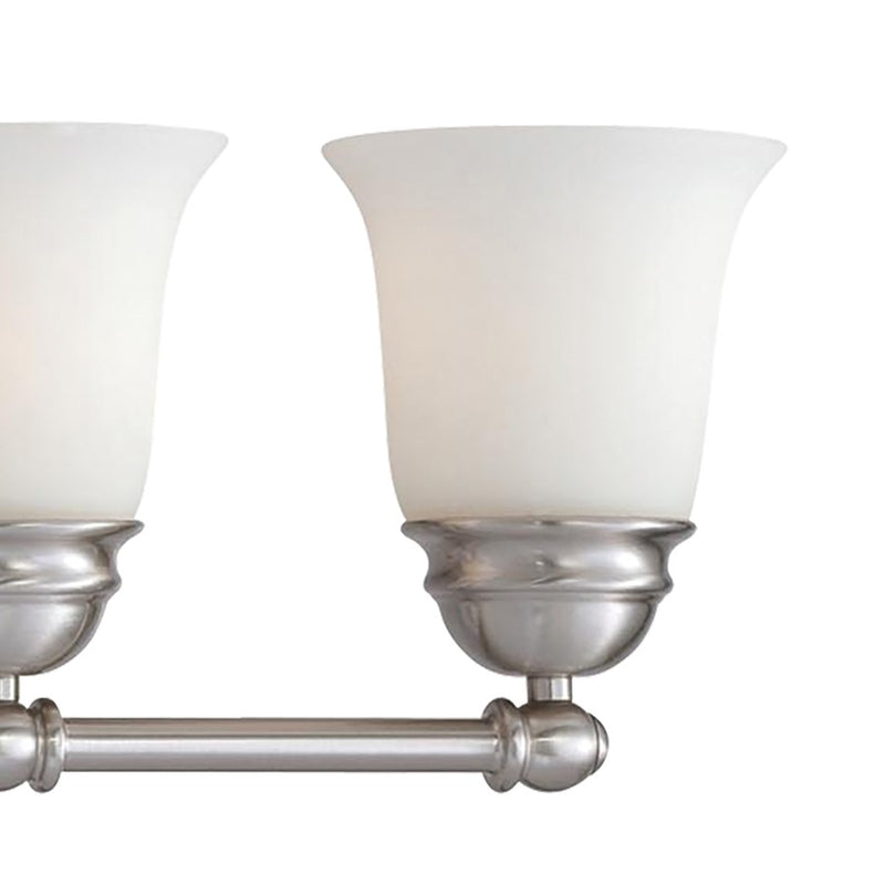 Atlas Lighting Bella 31in 5-Light Vanity Light | Traditional Brushed Nickel and White Frosted Glass | Bathroom Vanity | Model WL11209-NK