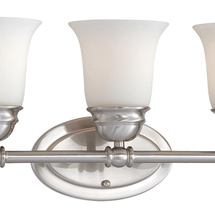 Atlas Lighting Bella 31''W 5Lt Vanity Light, Brushed Nickel/White