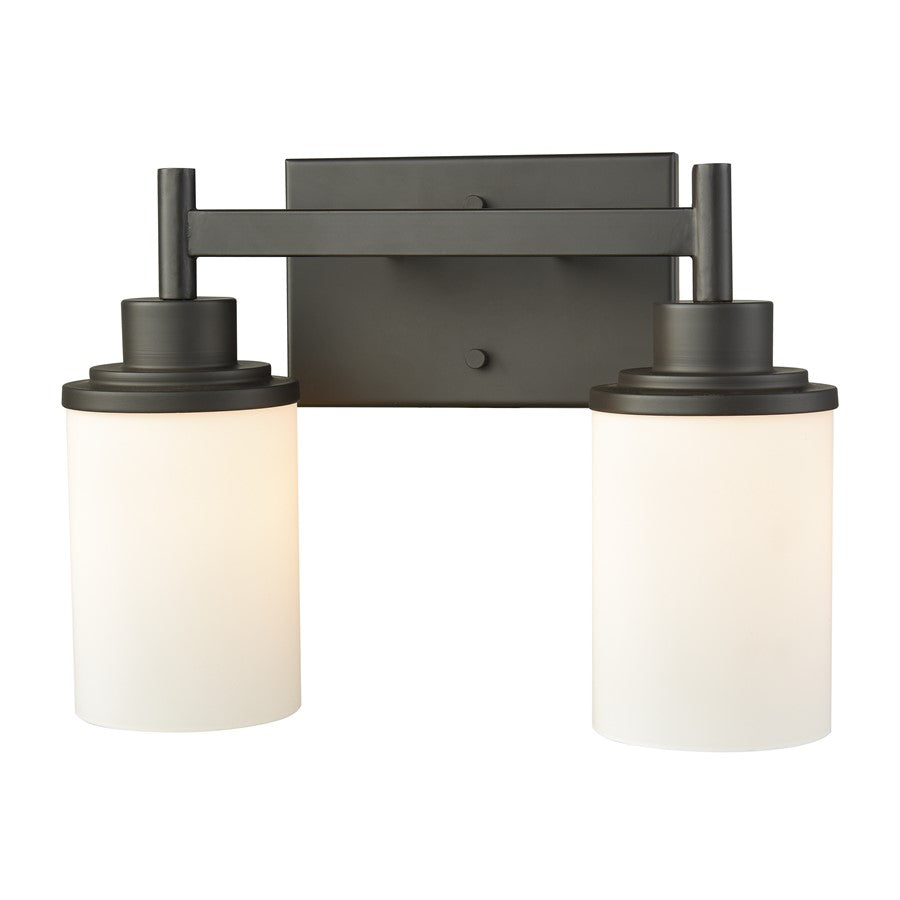 Atlas Lighting Belmar 13'' Wide 2Lt Vanity Light, Bronze/White