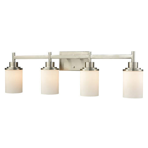 Atlas Lighting Belmar 31'' Wide 4Lt Vanity Light, Nickel/White
