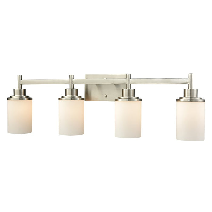 Atlas Lighting Belmar 31'' Wide 4Lt Vanity Light, Nickel/White