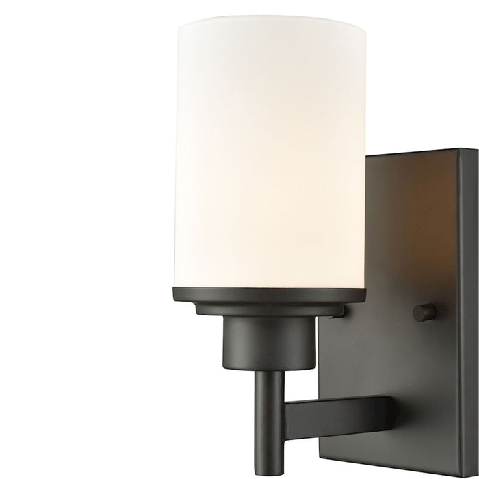 Atlas Lighting Belmar 9'' High 1Lt Sconce, Oil Rubbed Bronze/White