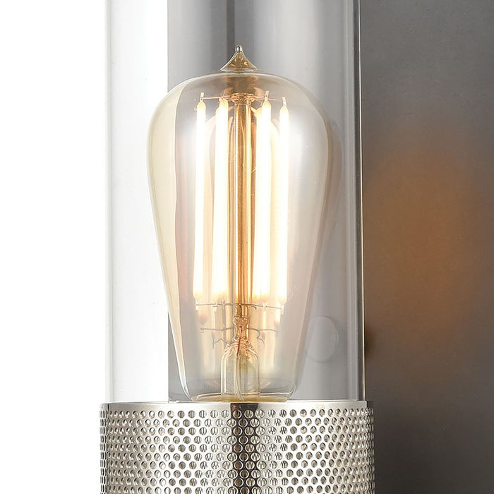 Atlas Lighting Bergenline 10'' High 1Lt Sconce, Matte Black/Clear
