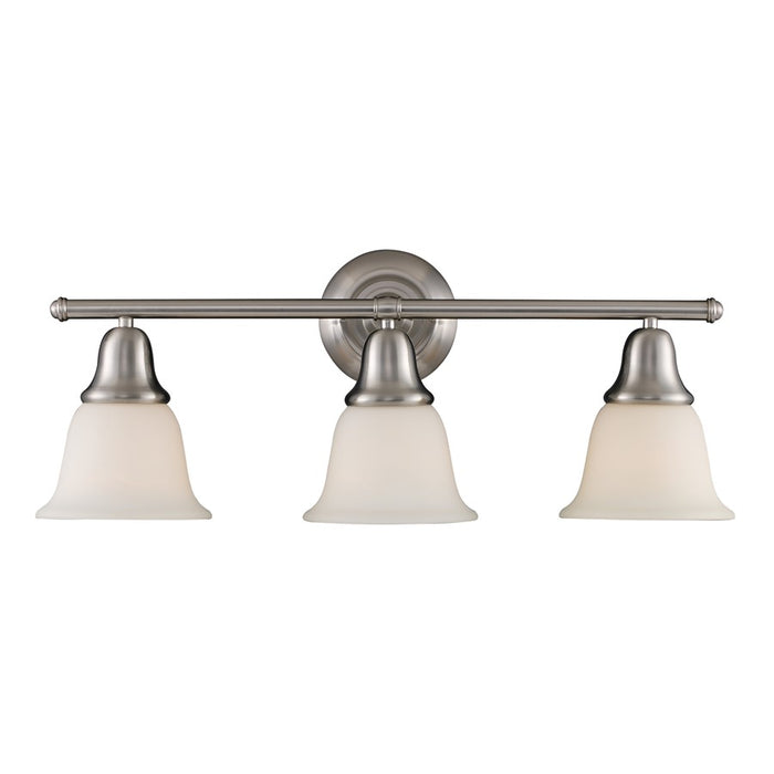 Atlas Lighting Berwick 26.5'' Wide 3Lt Vanity Light, Nickel/White