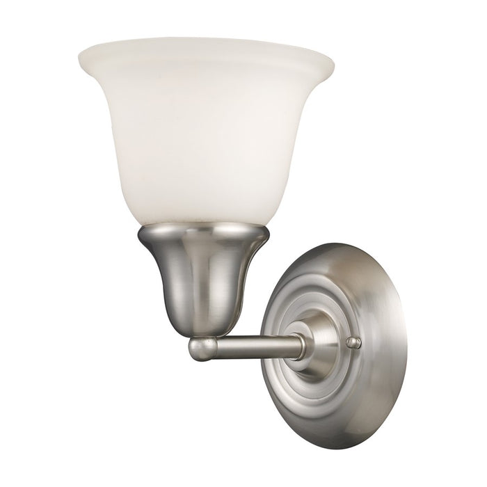 Atlas Lighting Berwick 7'' Wide 1Lt Vanity Light, Nickel/White