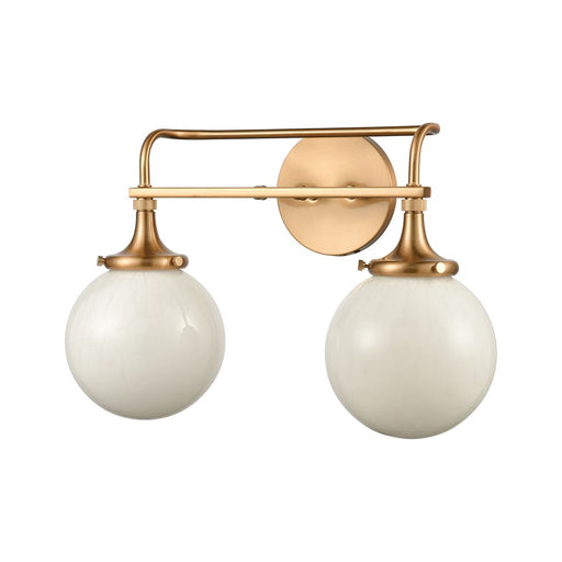 Atlas Lighting Beverly Hills 17''W 2Lt Vanity Light, Brass/White