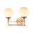 Atlas Lighting Beverly Hills 17''W 2Lt Vanity Light, Brass/White