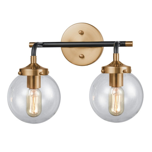Atlas Lighting Boudreaux 15''W 2Lt Vanity Light, Black/Gold/Clear