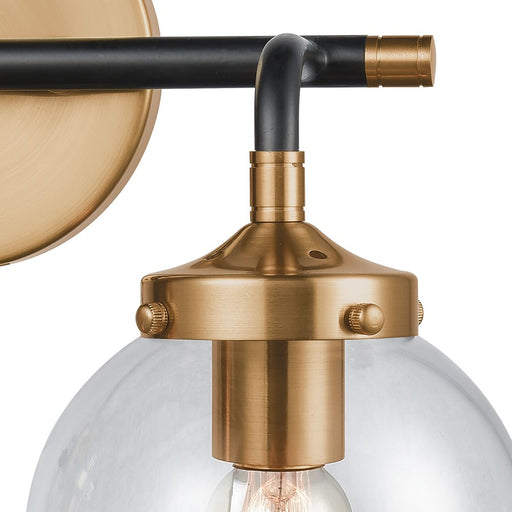 Atlas Lighting Boudreaux 15''W 2Lt Vanity Light, Black/Gold/Clear