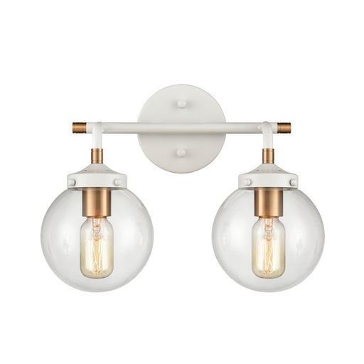 Atlas Lighting Boudreaux 15'' Wide 2Lt Vanity Light, White/Clear
