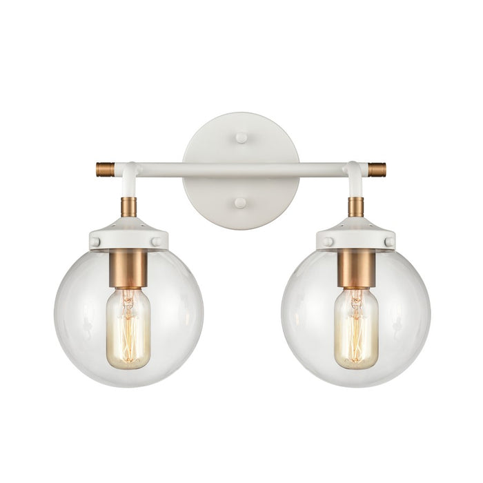 Atlas Lighting Boudreaux 15'' Wide 2Lt Vanity Light, White/Clear