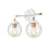 Atlas Lighting Boudreaux 15'' Wide 2Lt Vanity Light, White/Clear
