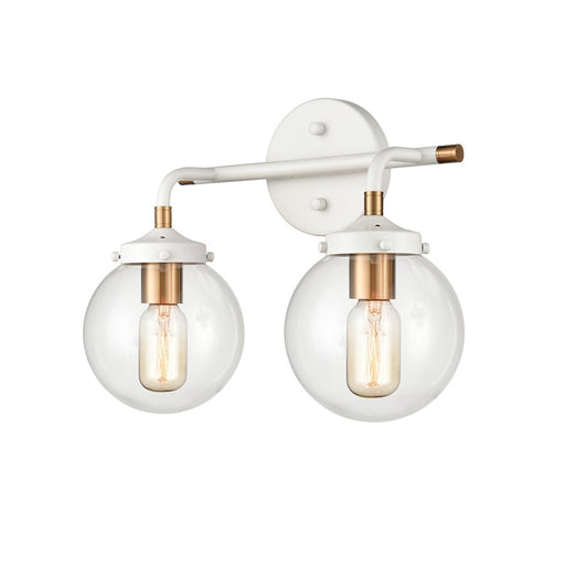 Atlas Lighting Boudreaux 15'' Wide 2Lt Vanity Light, White/Clear