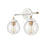 Atlas Lighting Boudreaux 15'' Wide 2Lt Vanity Light, White/Clear
