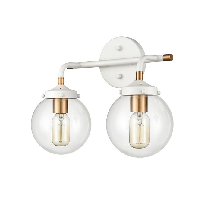 Atlas Lighting Boudreaux 15'' Wide 2Lt Vanity Light, White/Clear