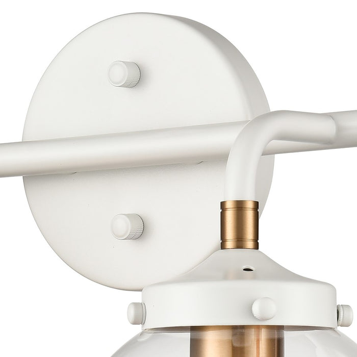 Atlas Lighting Boudreaux 15'' Wide 2Lt Vanity Light, White/Clear