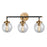 Atlas Lighting Boudreaux 24''W 3Lt Vanity Light, Black/Gold/Clear