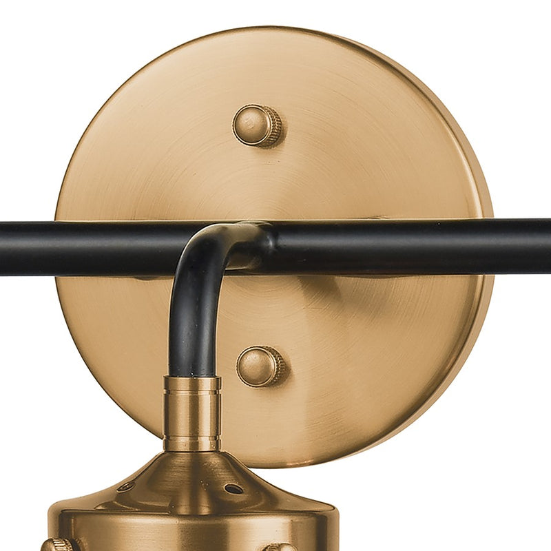 Atlas Lighting Boudreaux 24in 3-Light Vanity Light | Mid-Century Antique Gold and Matte Black with Clear Glass | Bathroom Vanity | Model WL11219-GD