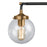 Atlas Lighting Boudreaux 24''W 3Lt Vanity Light, Black/Gold/Clear
