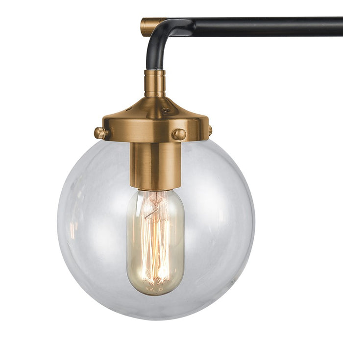 Atlas Lighting Boudreaux 24''W 3Lt Vanity Light, Black/Gold/Clear