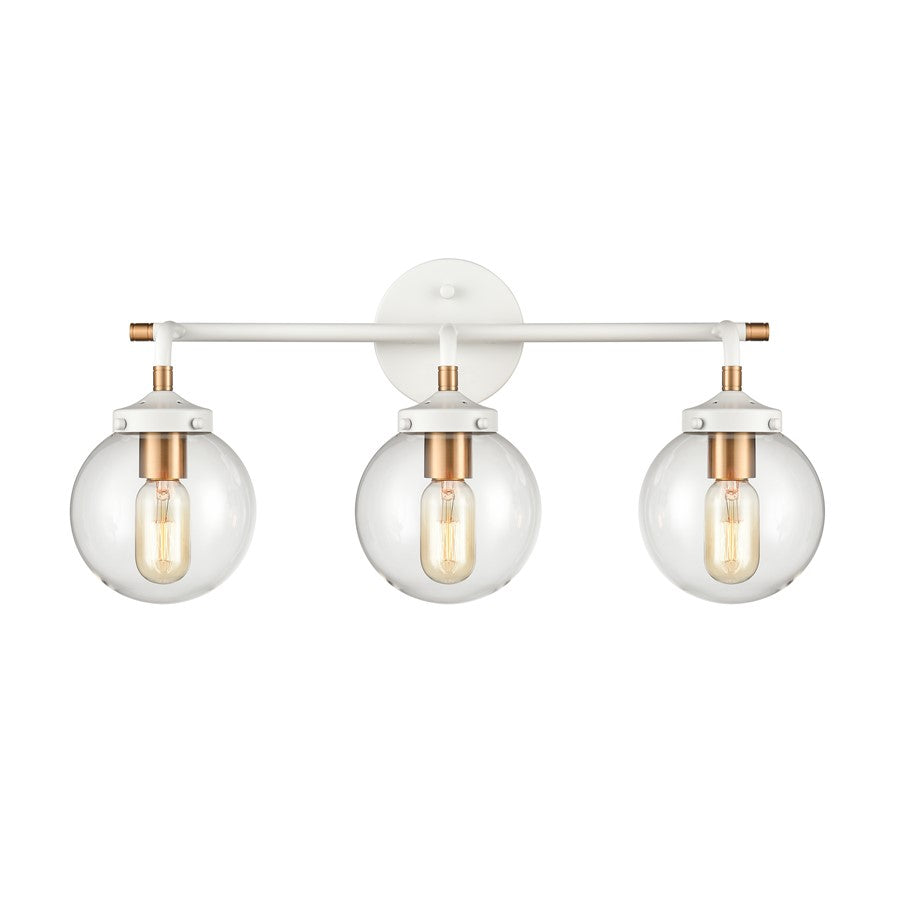 Atlas Lighting Boudreaux 24'' Wide 3Lt Vanity Light, White/Clear