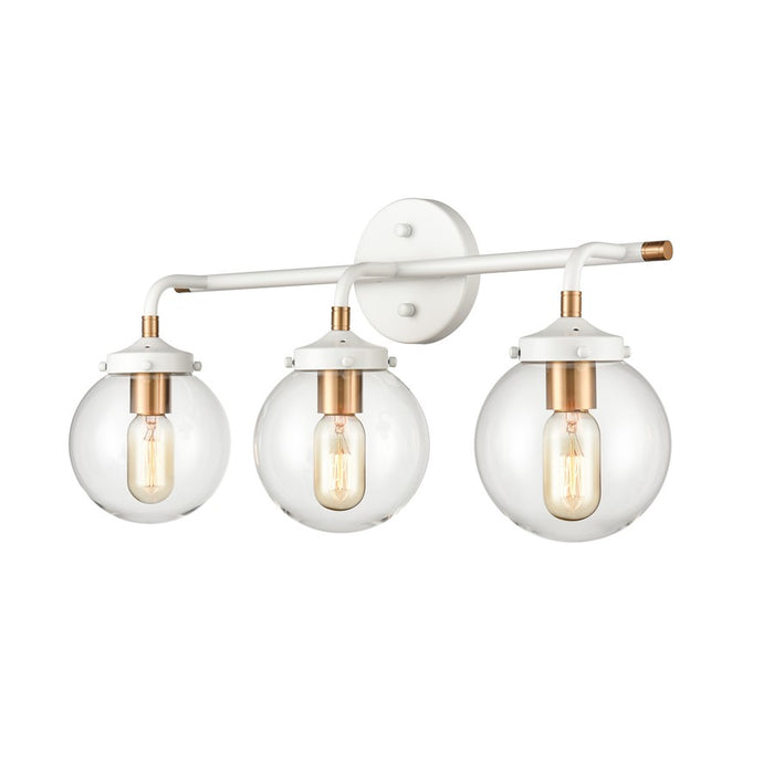 Atlas Lighting Boudreaux 24'' Wide 3Lt Vanity Light, White/Clear