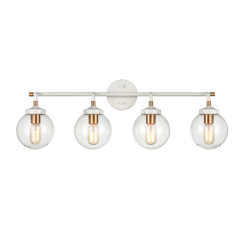 Atlas Lighting Boudreaux 33'' Wide 4Lt Vanity Light, White/Clear