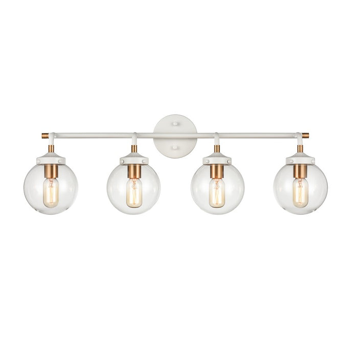 Atlas Lighting Boudreaux 33'' Wide 4Lt Vanity Light, White/Clear