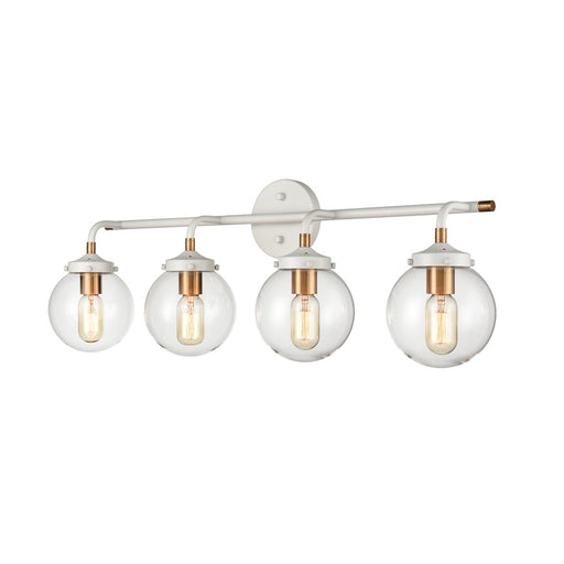 Atlas Lighting Boudreaux 33'' Wide 4Lt Vanity Light, White/Clear